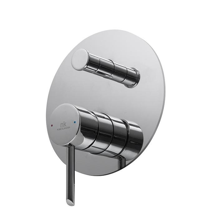 Single lever concealed bath shower mixer trim kit chrome noken by porcelanosa 