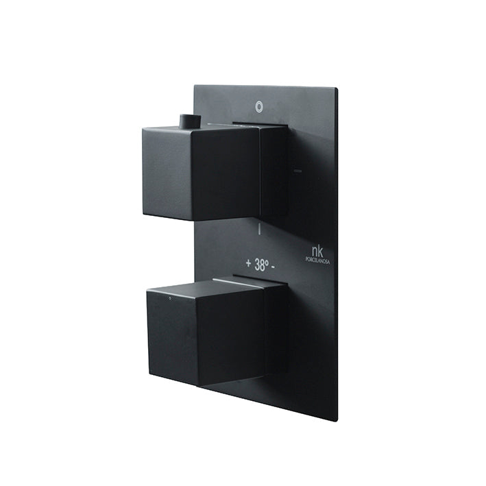 Shower Control Front View Buy SQUARE External Shower Controls - Matt Black Shower Parts Online Today