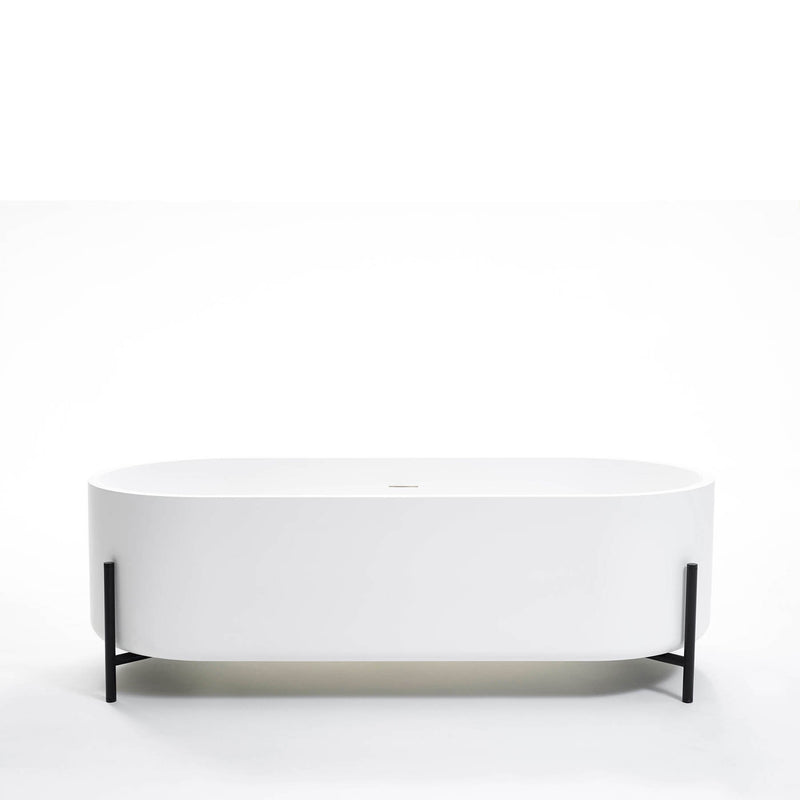 Stand Bathtub With Siphon And Chromed Pop Up Waste - Black Structure Standard Ex.T 