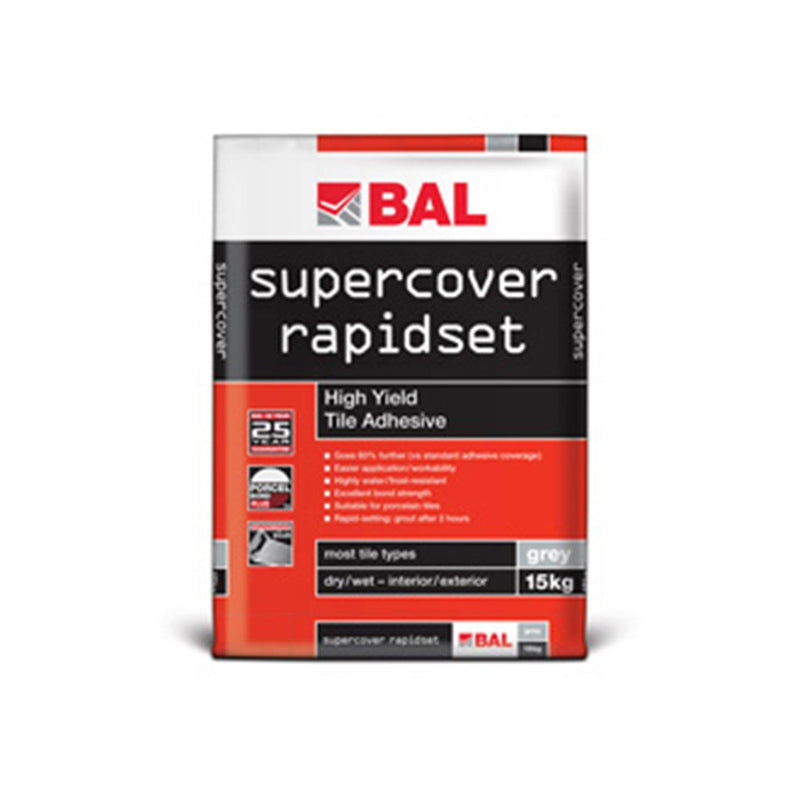 Supercover Rapid Set Grey Adhesive 15kg Adhesives Ardex Building Products Limited 