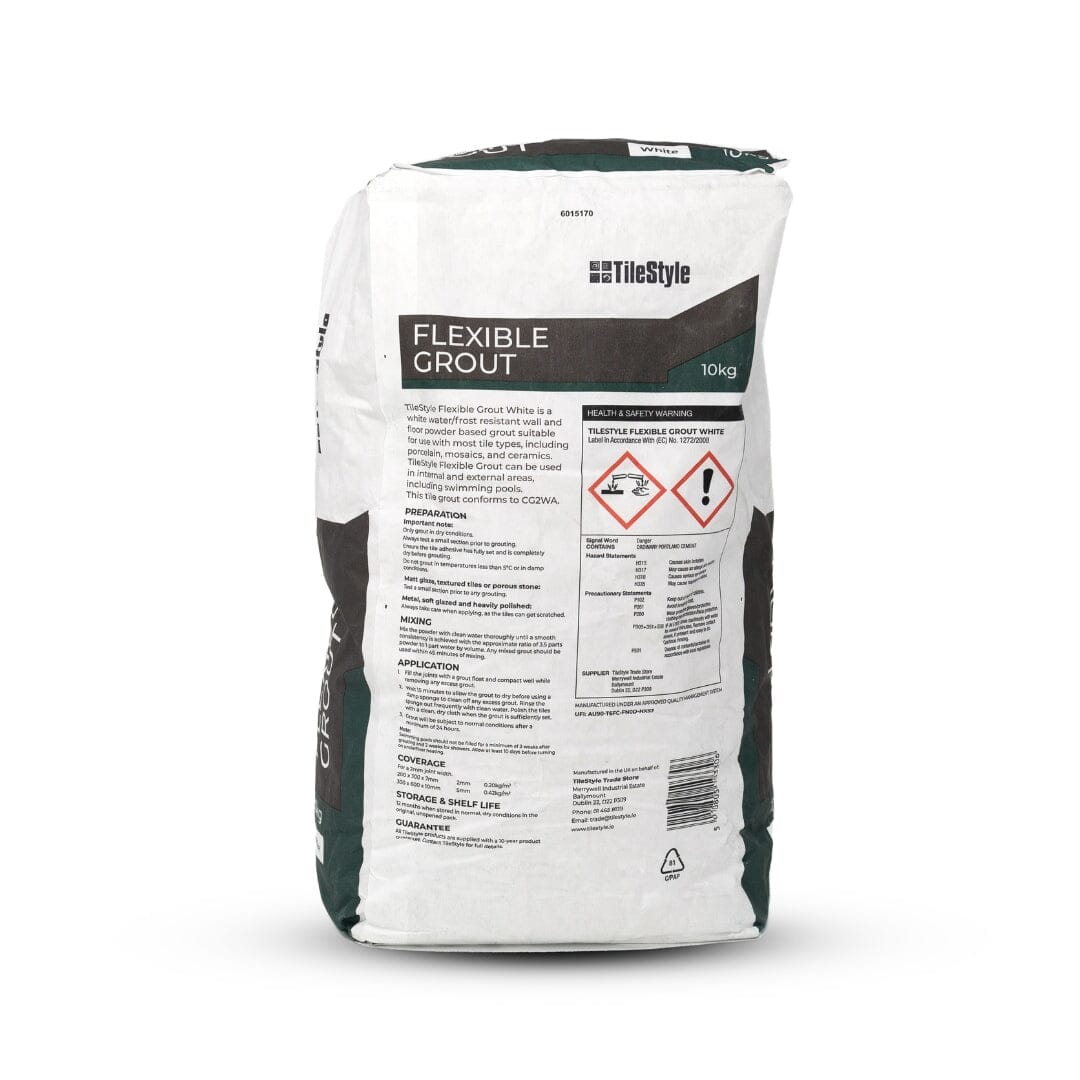 Buy TileStyle Flexible Grout 10KG White Grouts Online Today