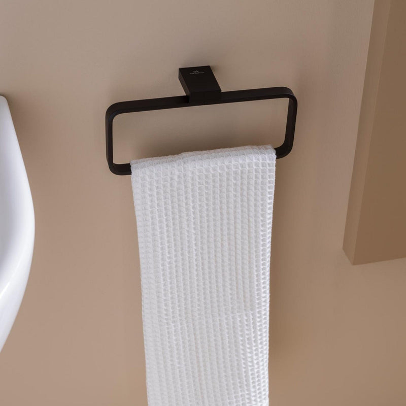 URBAN C Towel Holder - Matt Black Bathroom Accessories Noken by Porcelanosa 
