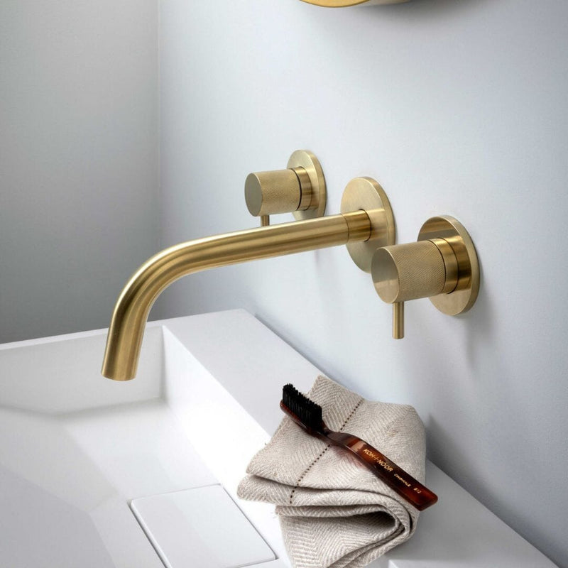 VOS Bath/Basin Wall Mounted Spout - Brushed Brass Taps JTP 