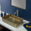 VOS High Spout Single Lever Basin Mixer - Brushed Brass Taps JTP 
