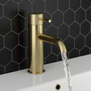 VOS Single Lever Basin Mixer - Brushed Brass Design Handle Taps TileStyle 