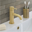 VOS Single Lever Basin Mixer - Brushed Brass Taps JTP 