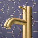 VOS Single Lever Basin Mixer - Brushed Brass Taps JTP 