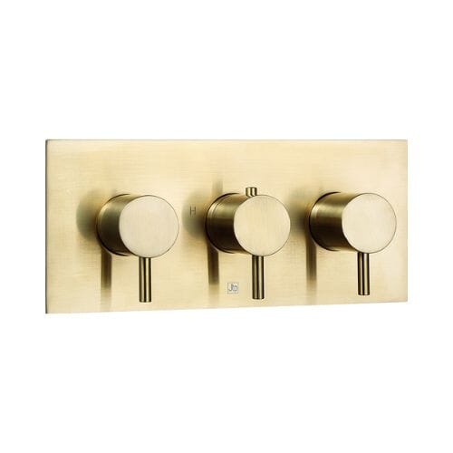 VOS Thermostatic Concealed 3 Outlet Shower Valve - Brushed Brass Shower Parts JTP 