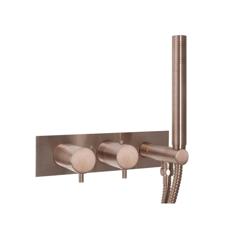 VOS Thermostatic Concealed Shower Valve & Handset - Brushed Bronze Showers JTP 