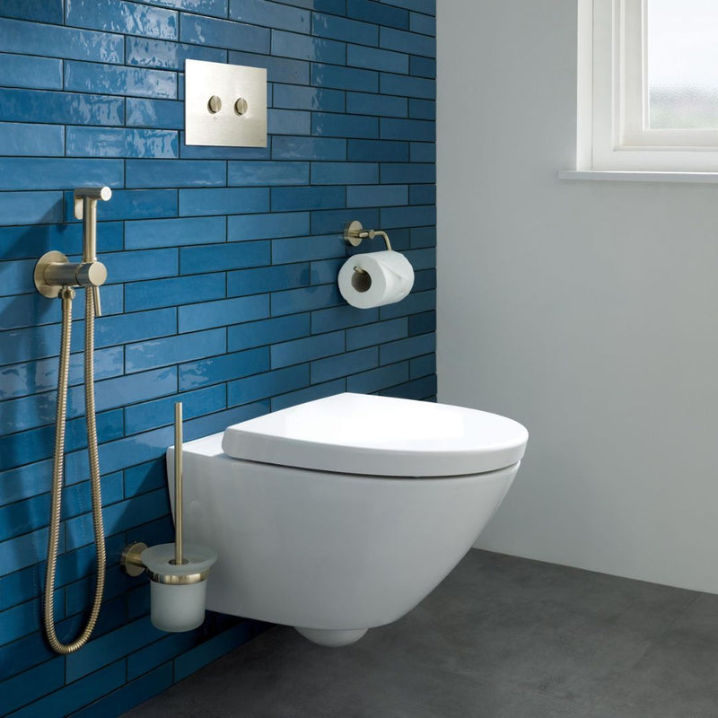 VOS Toilet Brush Holder - Brushed Brass Bathroom Accessories JTP 